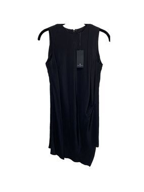 Sonja Morgan NY 100% Silk Sleeveless Little Black Dress XS-S Angled Hem